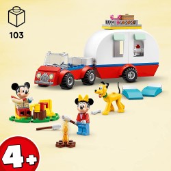LEGO Disney Topolino e Amici Vacanza in Campeggio con Topolino e Minnie, con Pluto, Macchina e Camper Giocattolo, Giochi per Bam