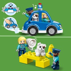 LEGO DUPLO Stazione Di Polizia ed Elicottero, Set per Bambini dai 2 Anni in su, Giochi Educativi con Macchina Giocattolo con Luc