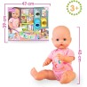 Famosa - Nenuco Cura & Ricicla NFN98000, Bambola 42 cm con corpo rigido, accessori per la pappa, per il cambio del pannolino e p