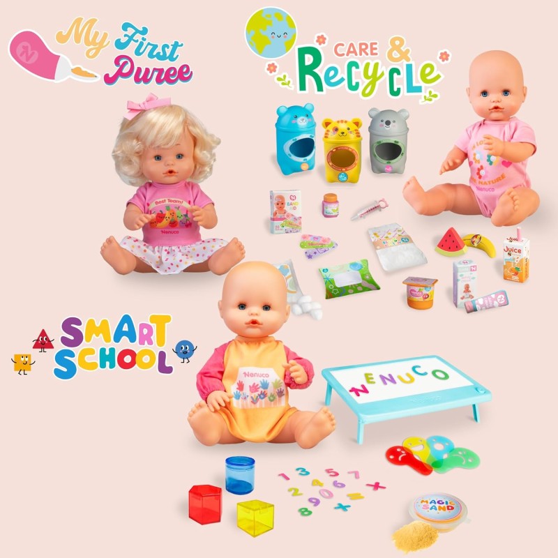 Famosa Nenuco Cura Ricicla NFN98000, Bambola 42 cm con corpo