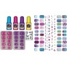 Clementoni - Crazy Chic - Shiny Nails - Kit finte, Set Bambina 6 Anni Decora Unghie Fluorescenti, Trousse smalti, Regalo per Man