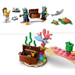 LEGO - City Batiscafo Artico, Barca con Mini-Sottomarino e Animali Marini come Squalo, Granchio, Tartaruga e Manta, Set Immersio