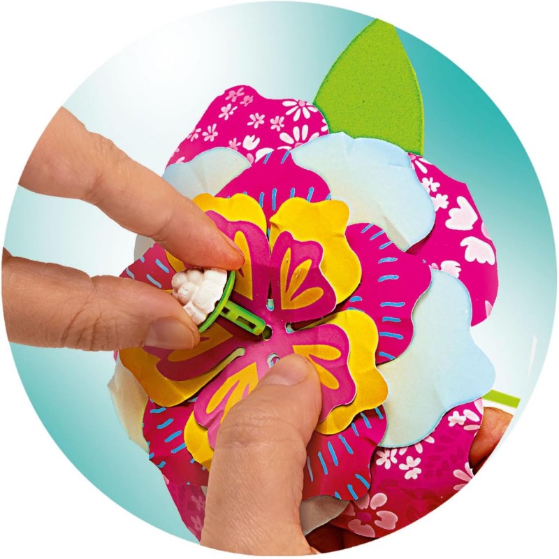 DeAO Kit Fai Da Te Fiori In Stoffa Per Bambine - Set Creativo Con Pressa E Steli - Regalo 3-12 Anni