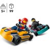 LEGO - City Go-Kart e Piloti, Modellini da Costruire di Mini Go Kart da Corsa con 2 Minifigure di Piloti, 60400