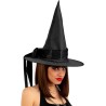 Carnival Toys - Cappello Strega in Tessuto Plastificato con Fiocco Nero in Raso h. cm.35 circa, 03936