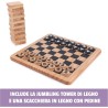 Editrice Giochi - Giochi da Tavolo Classici, Set di 6 giochi da tavolo in legno, Scacchi, Dama, Dama Cinese, Domino, Torre in Le