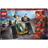LEGO NINJAGO Cingolato del Team Ninja, Veicolo Giocattolo 4 in 1 con 2 Moto, Aliante e Macchina Fuoristrada da Costruire, da 9 A