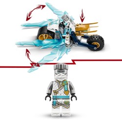 LEGO NINJAGO Moto di Ghiaccio di Zane, Veicolo Giocattolo con Lame Mobili, Gioco d Azione da 7 Anni, con 1 Minifigure Ninja di E