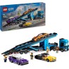 LEGO City Camion Trasportatore con Auto Sportive, Giochi Creativi da 7 Anni, Autocarro con Rimorchio e 3 Modelli di Macchine, Ve