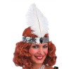 Carnival Toys - Fascia Charleston Argento in Paillettes con Piuma e Diadema, 01929