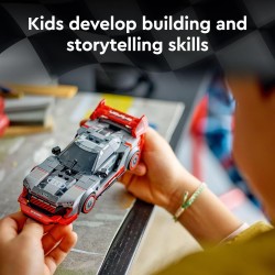 LEGO Speed Champions Audi S1 e-tron quattro, auto giocattolo da corsa, modello Audi costruibile per bambini, auto giocattolo ros