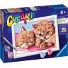 Ravensburger - CreArt Serie E: Gattini rossi, Kit per Dipingere con i Numeri, Contiene una Tavola Prestampata, Pennello, Colori 