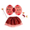 Carnival Toys - Set Coccinella Bimba (Ali h. cm. 34 x 52 circa, Gonna, Cerchietto e Bacchetta), 06439