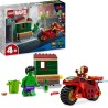 LEGO Marvel Iron Man con Moto e The Hulk, Giocattolo da Costruire con 2 Minifigure di Supereroi e Casa da Demolire, Set Avengers