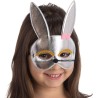 Carnival Toys - Maschera Coniglietta Argento Bimba in Tessuto Metallizzato, 01787