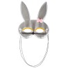 Carnival Toys - Maschera Coniglietta Argento Bimba in Tessuto Metallizzato, 01787