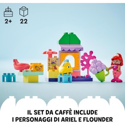 LEGO DUPLO | Disney Il Chiosco del Caffè di Ariel e Flounder, Giocattolo della Sirenetta da Costruire, Giochi Educativi da 2 Ann