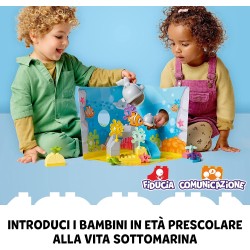 LEGO 10972 - DUPLO Animali dell’Oceano, Giochi Educativi per Bambini dai 2 Anni in su con Balena, Pesce e Tartaruga - LG10972