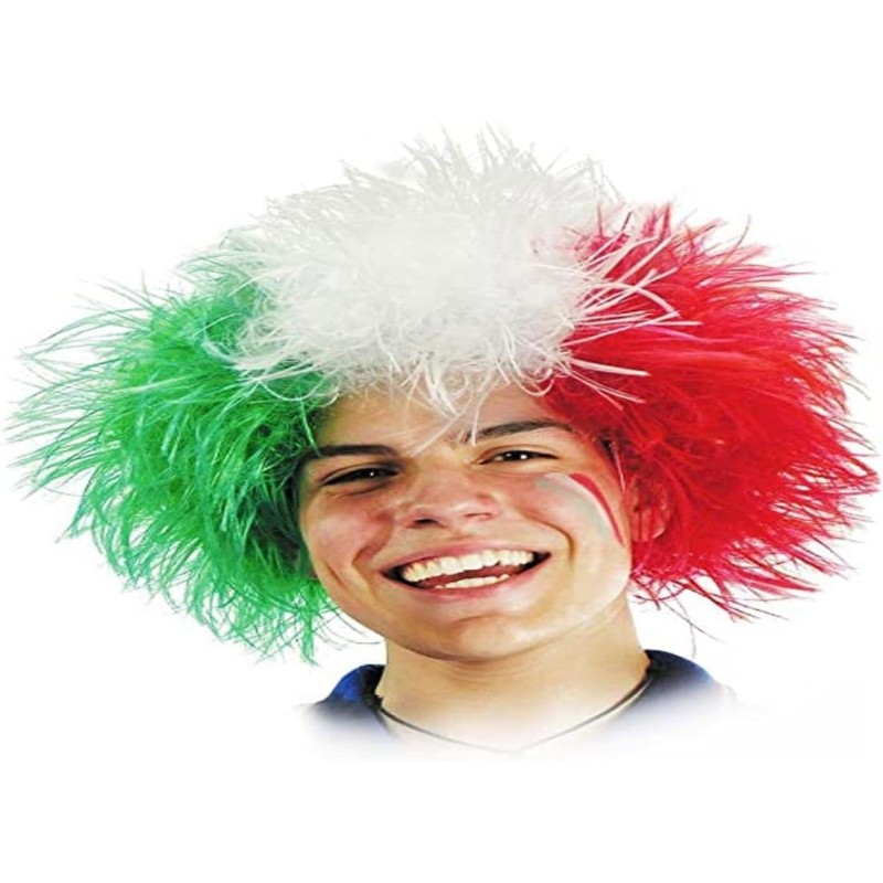 Carnival Toys - Parrucca Italia Sparata Tricolore Verde Bianco Rossa