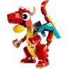 LEGO - Creator 31145 3 in 1 Drago Rosso, Giochi per Bambini e Bambine da 6 Anni Fan degli Animali, Action Figure Ricostruibile i