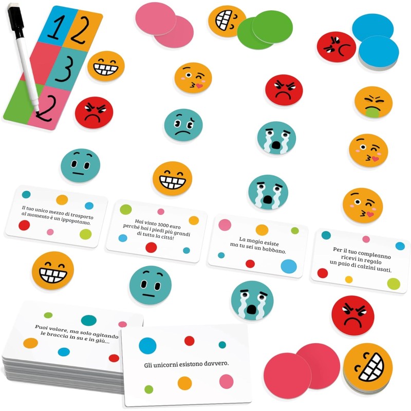 Ludic Reazioni Emotive – Gioco Di Società Per 2-6 Giocatori, Con Emoticon, Made In Italy, Per Famiglie E Bambini 8+