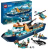 LEGO 60368 City Esploratore Artico, Grande Nave Giocattolo Galleggiante con Elicottero, Gommone, Sottomarino, Relitto Barca Vich