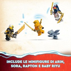 LEGO 71792 NINJAGO Moto-Mech Transformer di Sora, Set 2in1 con Action Figure Mech Trasformabile in Moto Giocattolo e 3 Minifigur