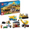 LEGO 60391 City Camion da Cantiere e Gru con Palla da Demolizione, Set con Veicoli Giocattolo da Trasporto ed Escavatore
