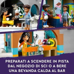 LEGO - Friends Pista da Sci e Baita, Set Sport Invernali, con Mini Bamboline di Liann, Aron e Zac e Figura Di Animale Fox, 41756