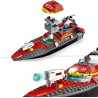 LEGO - CITY La barca di salvataggio dei pompieri, giocattolo galleggiante, jetpack e minifigurine - 60373