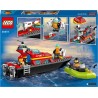 LEGO - CITY La barca di salvataggio dei pompieri, giocattolo galleggiante, jetpack e minifigurine - 60373