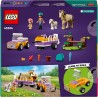 LEGO Friends Rimorchio con Cavallo e Pony, Giocattolo per la Cura degli Animali con 2 Mini Bamboline di Liann e Zoya, Auto da Co