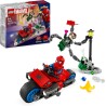 LEGO Marvel Inseguimento Sulla Moto: Spider-Man vs. Doc Ock, Motocicletta Giocattolo da Costruire con Shooter e Spara Ragnatele,