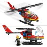 LEGO City Elicottero dei Pompieri, Veicolo Giocattolo da Costruire con 2 Elementi Lancia-Acqua e Minifigure del Pilota Vigile de