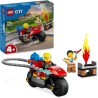 LEGO City Motocicletta dei Pompieri da Soccorso, con Moto Giocattolo dei Vigili del Fuoco, 2 Minifigure, Estintore e Barbecue da