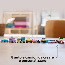 LEGO Classic Veicoli Creativi, Modellini di Auto Colorate da Costruire con i Mattoncini, Set di Veicoli con Macchine Giocattolo,
