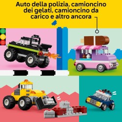 LEGO Classic Veicoli Creativi, Modellini di Auto Colorate da Costruire con i Mattoncini, Set di Veicoli con Macchine Giocattolo,