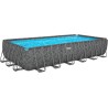 Bestway - Piscina APX 365 Rettangolare 732x366x132 Color Marmo Scuro 561KG