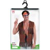 Widmann - Costume da Hippie, Gilet con frange da uomo, marrone, outfit da festival, Tg. L/XL, 12172