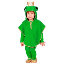 Widmann - Costume da Rana per bambino in Peluche, Poncho con Cappuccio, Tg. (110 cm - 3/4 anni), 60230