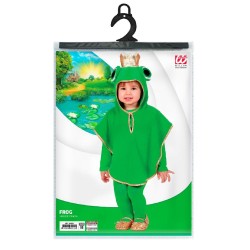 Widmann - Costume da Rana per bambino in Peluche, Poncho con Cappuccio, Tg. (110 cm - 3/4 anni), 60230