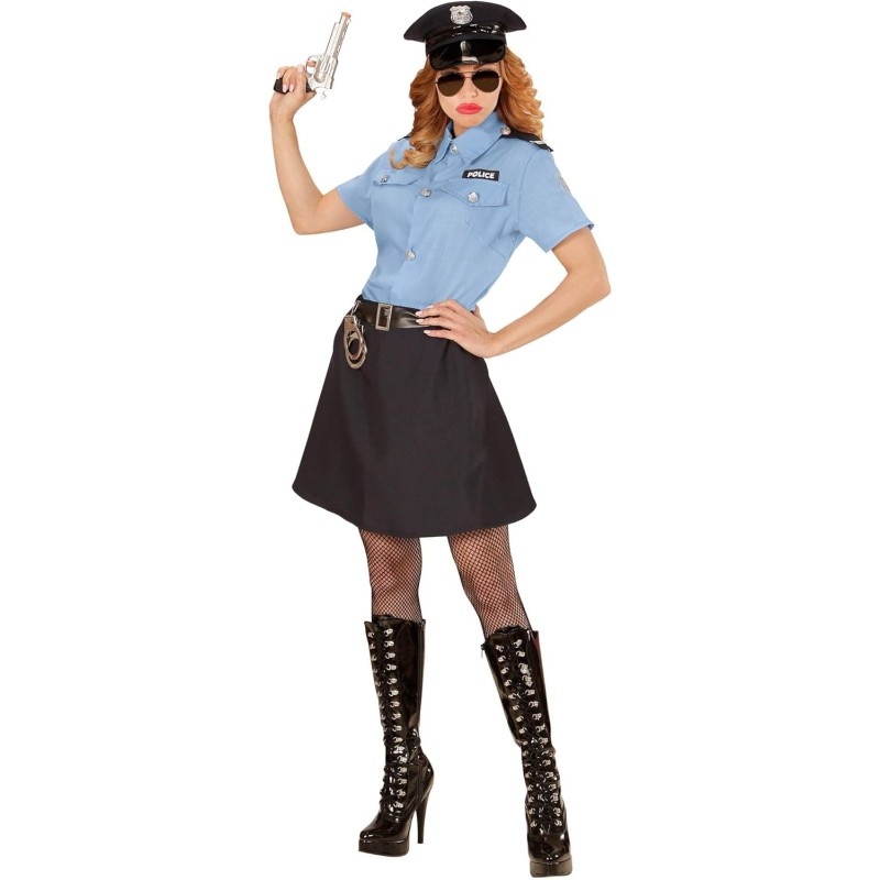 Widmann - Costume Poliziotta Adulto Tg. M (camicia, gonna, cintura, cappello), 04012 Widmann - Costume Poliziotta Adulto Tg. M (camicia, gonna, cintura, cappello), 04012