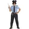 Widmann - Costume da Poliziotto da bambino Tg. (128 cm - 5/7 anni) composto da camicia, pantalone, cintura, cravatta e cappello,