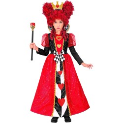 Widmann - Costume da Regina di Cuori per bambini Tg. (140 cm - 8/10 anni), vestito, corona, costume da favola, 22357
