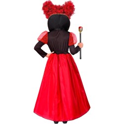 Widmann - Costume da Regina di Cuori per bambini Tg. (140 cm - 8/10 anni), vestito, corona, costume da favola, 22357
