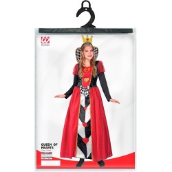 Widmann - Costume da Regina di Cuori per bambini Tg. (140 cm - 8/10 anni), vestito, corona, costume da favola, 22357