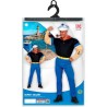 Widmann - Costume da Marinaio Forte Tg. XXL, t-shirt braccia muscolose, pantaloni con cintura, cappello, 02560