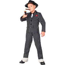 Widmann - Costume da Gangster per bambini Tg. (164 cm - 14/16 anni), abito gessato, criminale, boss mafioso, 18829
