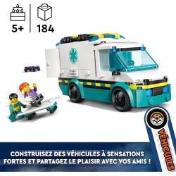 LEGO 60451 City Ambulanza di Emergenza Giocattolo con 2 Minifigure - Giochi Educativi per Bambini e Bambine da 5 Anni in su