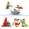 LEGO 60453 City Fuoristrada di Soccorso del Bagnino - Jeep Giocattolo da Costruire con 2 Minifigure e Squalo, Giochi per Bambini